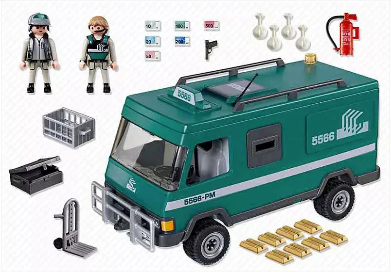 PLAYMOBIL City Action 5566 : Convoyeurs de fonds avec véhicule blindé Play Again