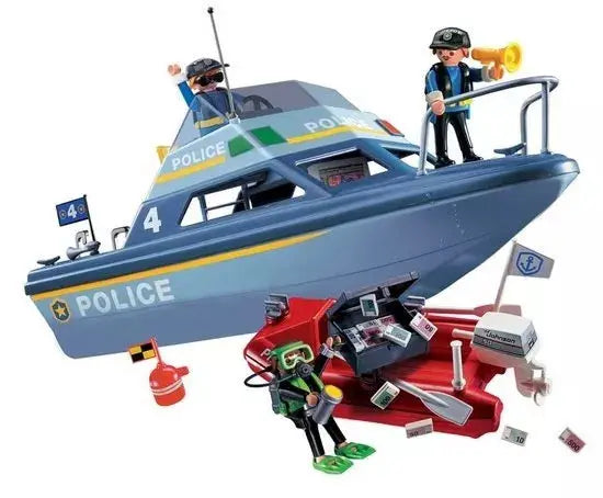 PLAYMOBIL City Action 71394 : Bateau de Police Play Again