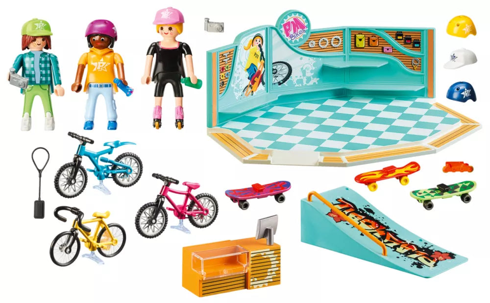 PLAYMOBIL City Life 9402 : Boutique de skate et vélos