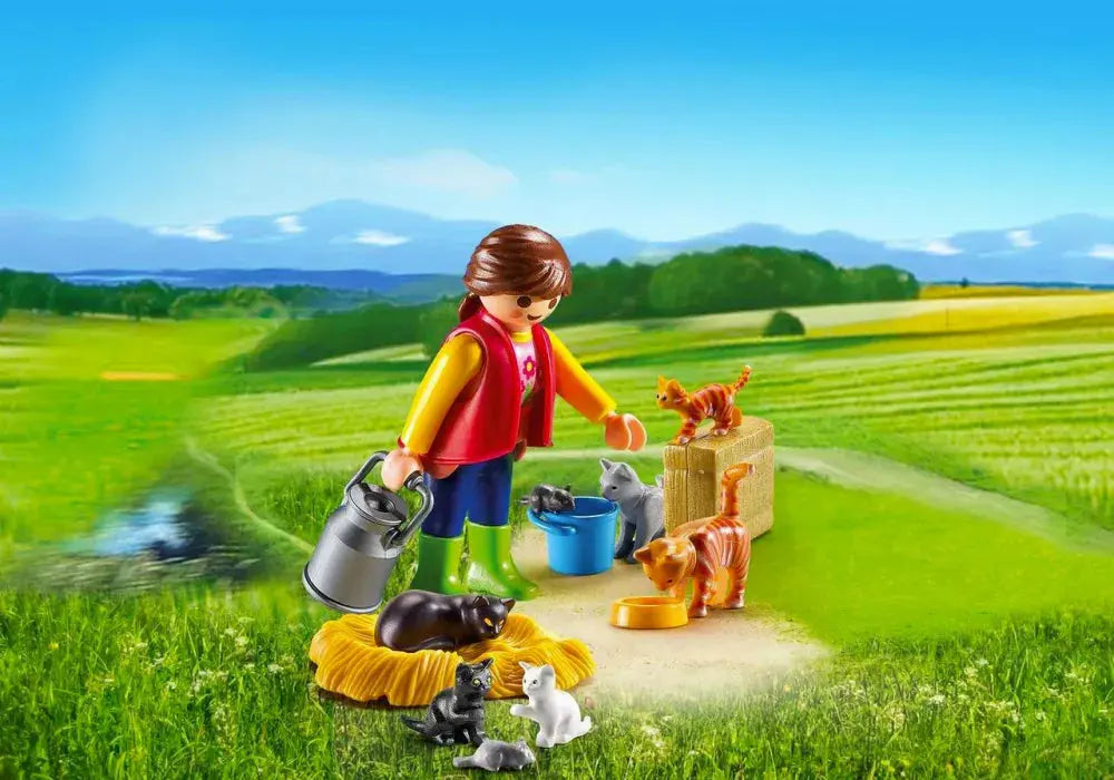 PLAYMOBIL Country 6139 : Soigneur avec chats Play Again