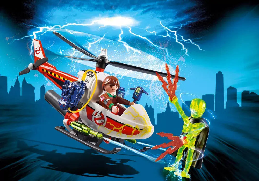 PLAYMOBIL Ghostbusters 9385 : Venkman avec helicoptère Play Again
