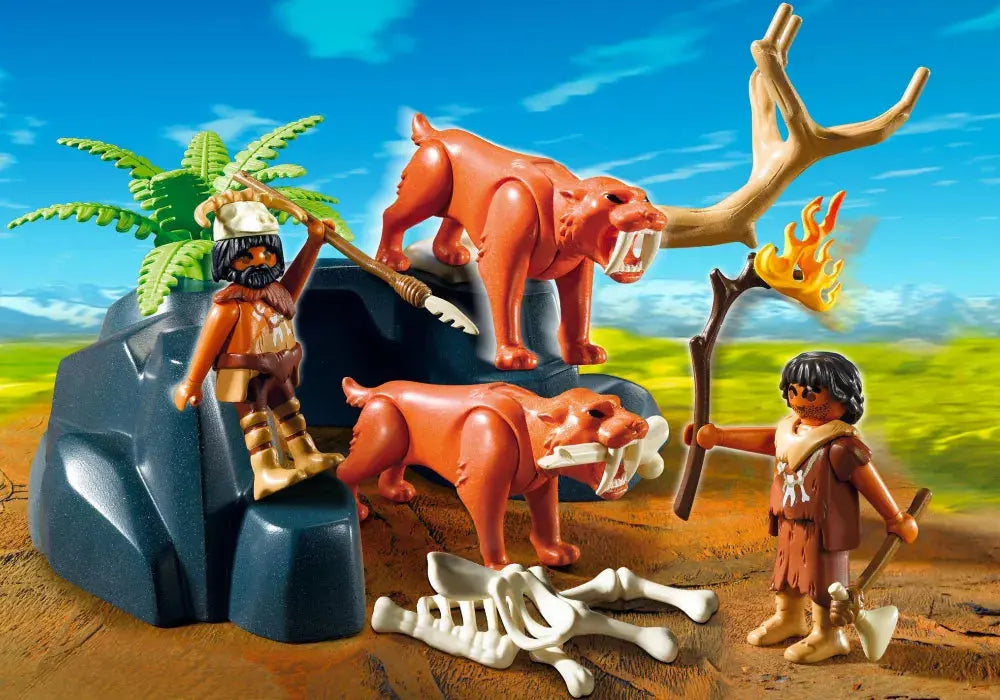PLAYMOBIL History 5102 : Tigres à dents de sabre et chasseurs Play Again