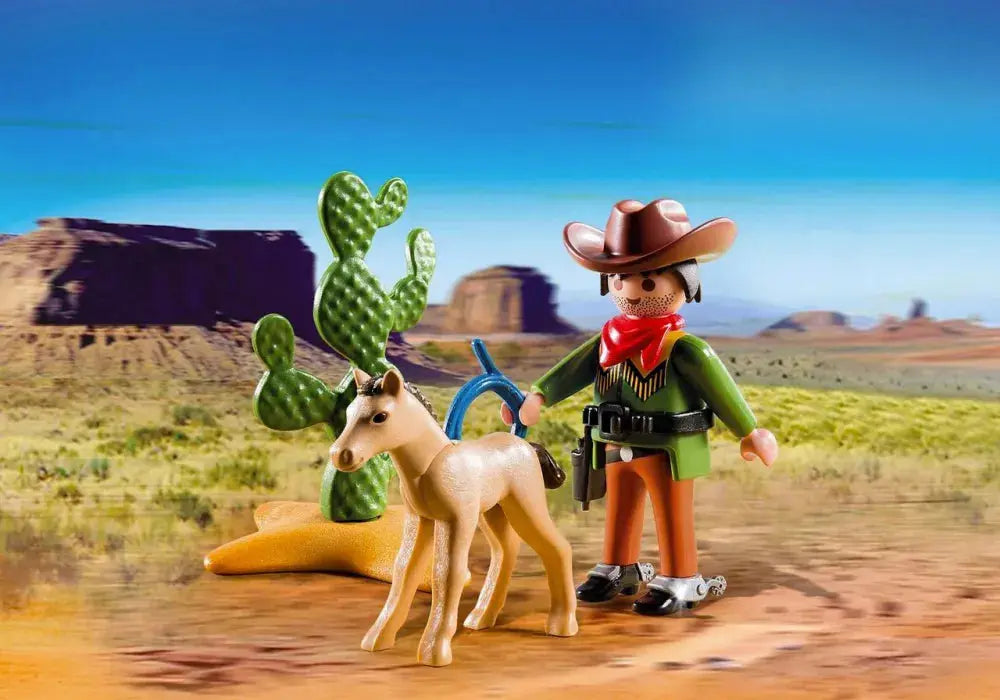 PLAYMOBIL Special Plus 5373 : Cow-boy avec poulain Play Again
