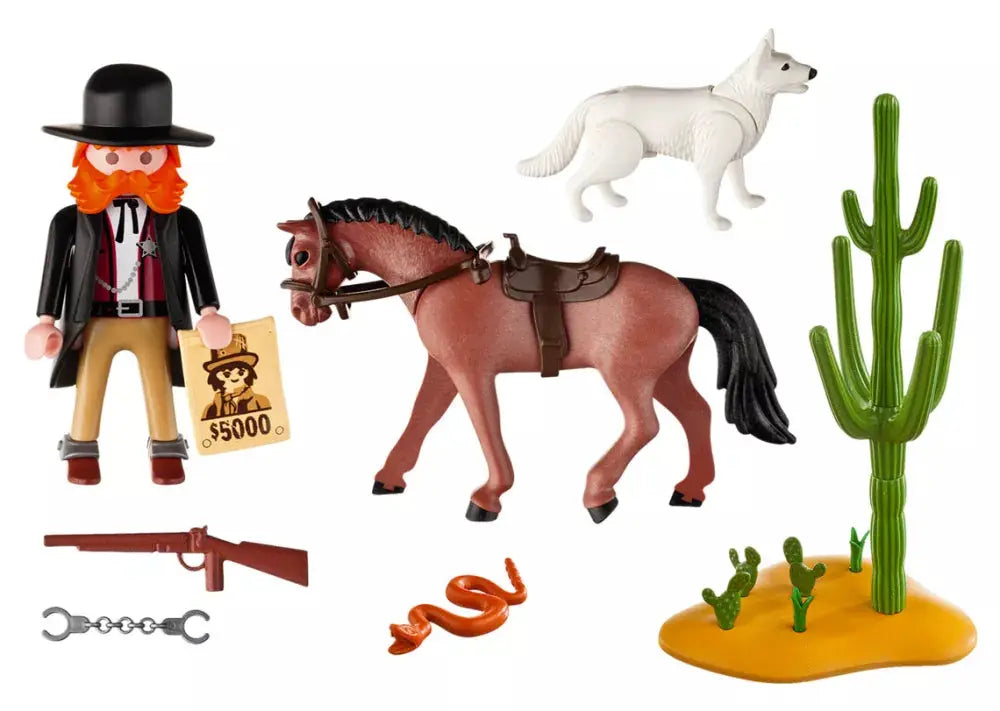 PLAYMOBIL Western 5251 : Shérif à cheval avec chien Play Again