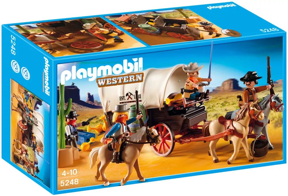 PLAYMOBIL Western 5248 : Chariot avec Cow-boys et bandits