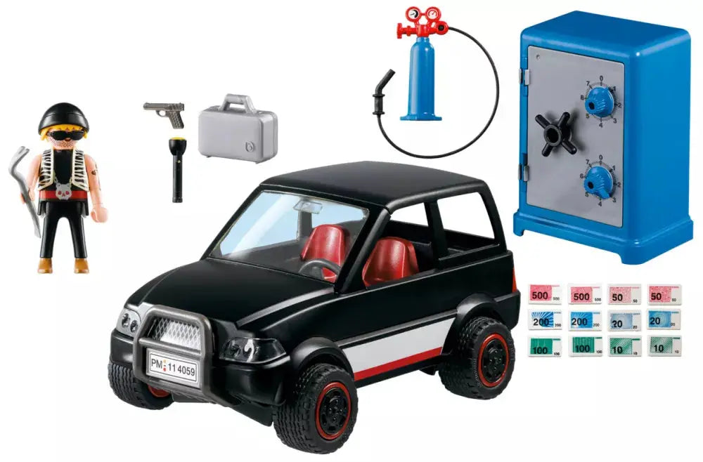 PLAYMOBIL City Action 4059 : Voiture et cambrioleur de coffre-fort Play Again
