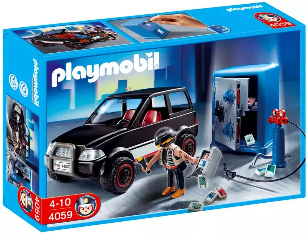 PLAYMOBIL City Action 4059 : Voiture et cambrioleur de coffre-fort Play Again