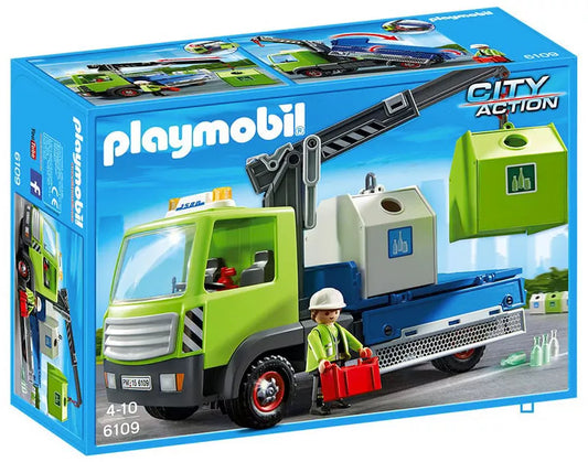 PLAYMOBIL City Action 6109 : Camion avec grue et conteneurs à verre