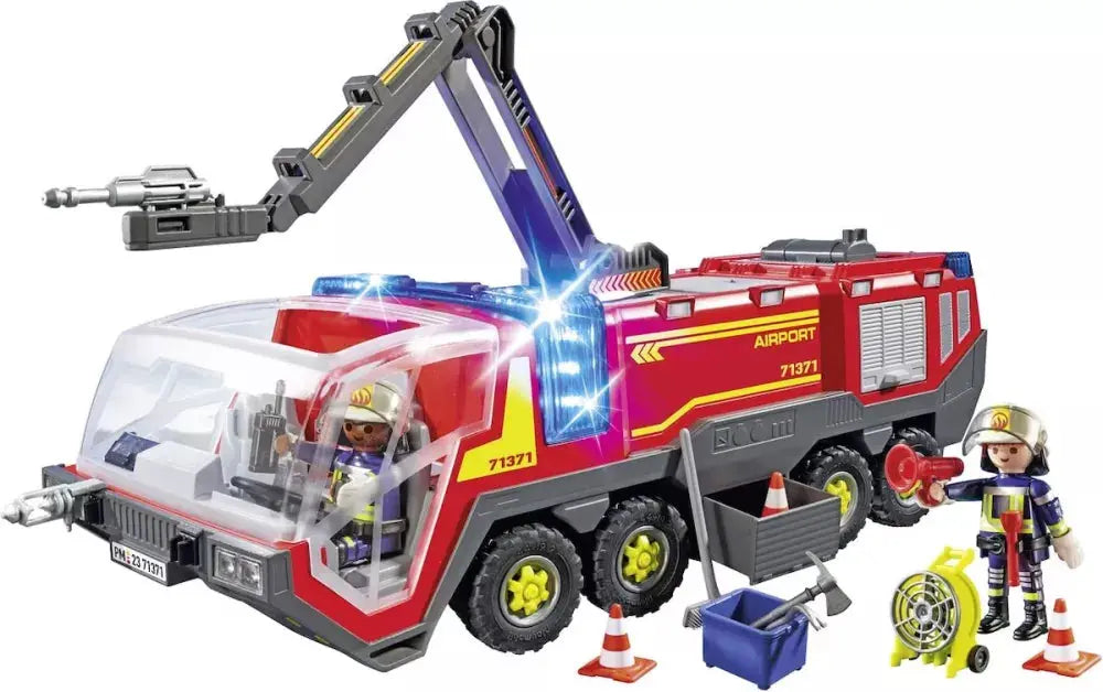 PLAYMOBIL City Action 71371 : Camion d'extinction d'aéroport avec lumière et son Play Again