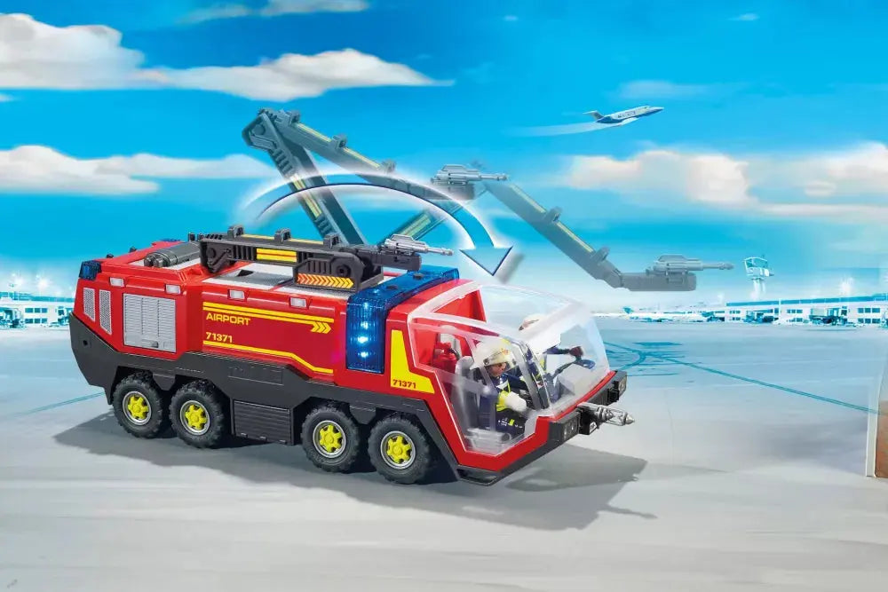 PLAYMOBIL City Action 71371 : Camion d'extinction d'aéroport avec lumière et son Play Again
