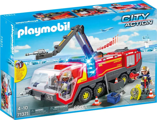 PLAYMOBIL City Action 71371 : Camion d'extinction d'aéroport avec lumière et son Play Again