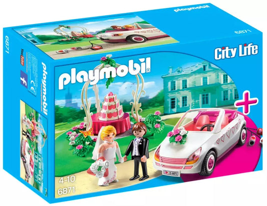 PLAYMOBIL City Life 6871 : Starter Set Couple de mariés avec voiture Play Again