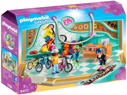 PLAYMOBIL City Life 9402 : Boutique de skate et vélos