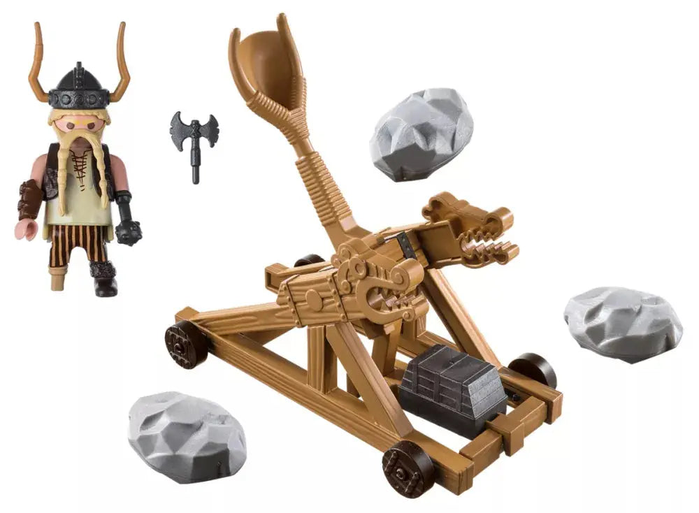 PLAYMOBIL Dragons (DreamWorks) 9245 : Gueulfor avec catapulte Play Again