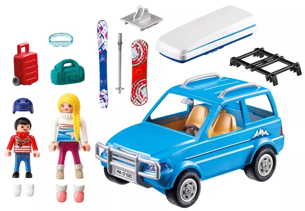PLAYMOBIL Family Fun 9281 : 4x4 avec coffre de toit Play Again