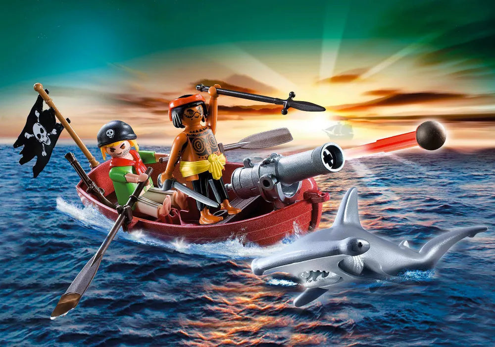 PLAYMOBIL Pirates 5137 : Barque des pirates avec requin-marteau Play Again
