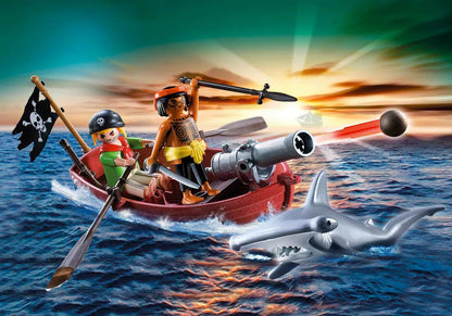 PLAYMOBIL Pirates 5137 : Barque des pirates avec requin-marteau Play Again