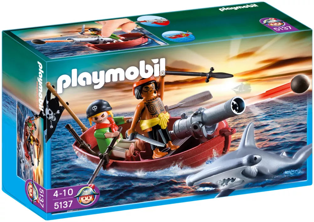 PLAYMOBIL Pirates 5137 : Barque des pirates avec requin-marteau Play Again
