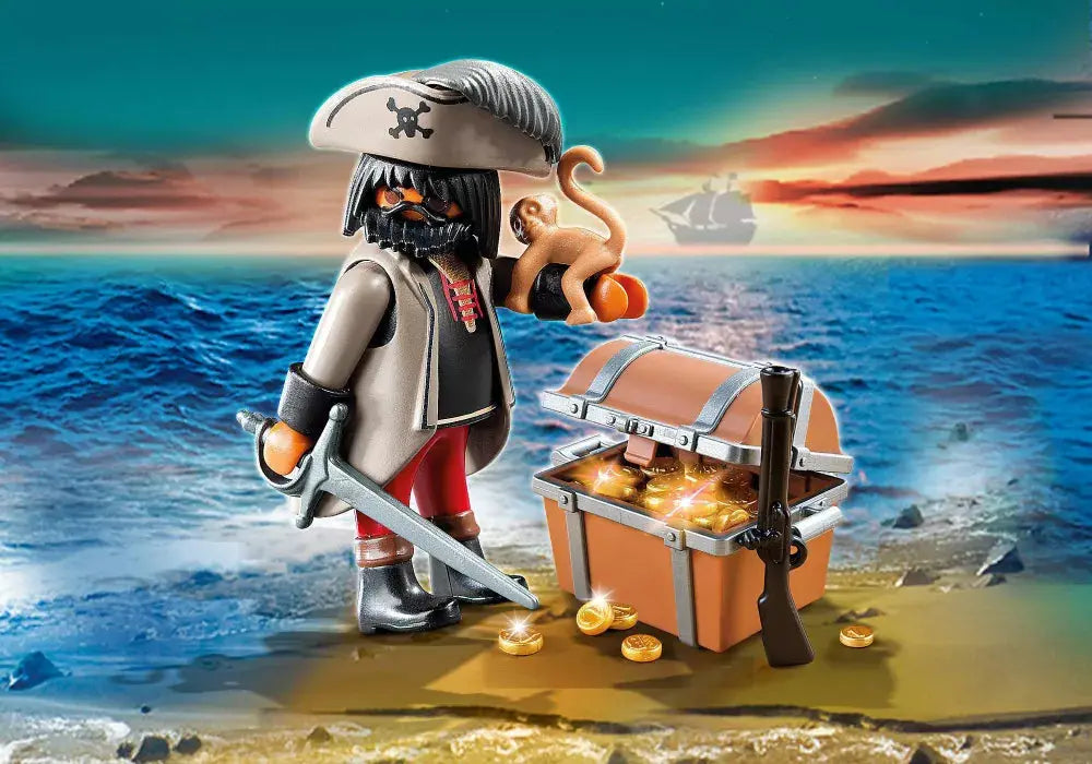 PLAYMOBIL Special Plus 4767 : Pirate avec coffre au trésor Play Again