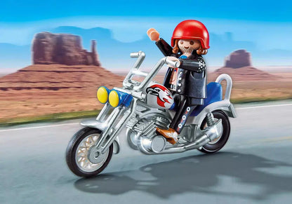 PLAYMOBIL Sports & Action 5526 : Chopper bleu Play Again