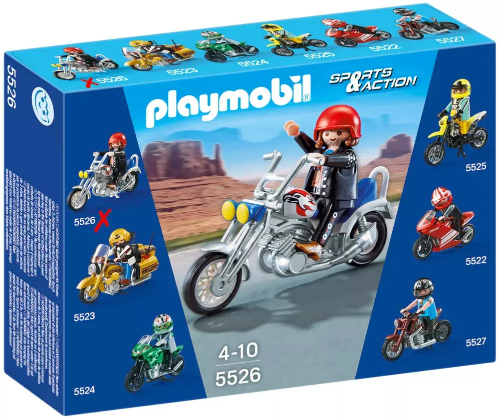 PLAYMOBIL Sports & Action 5526 : Chopper bleu Play Again