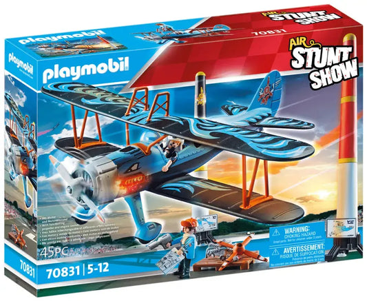 PLAYMOBIL Stunt Show 70831 : Air Stuntshow Biplan "Phénix" Play Again
