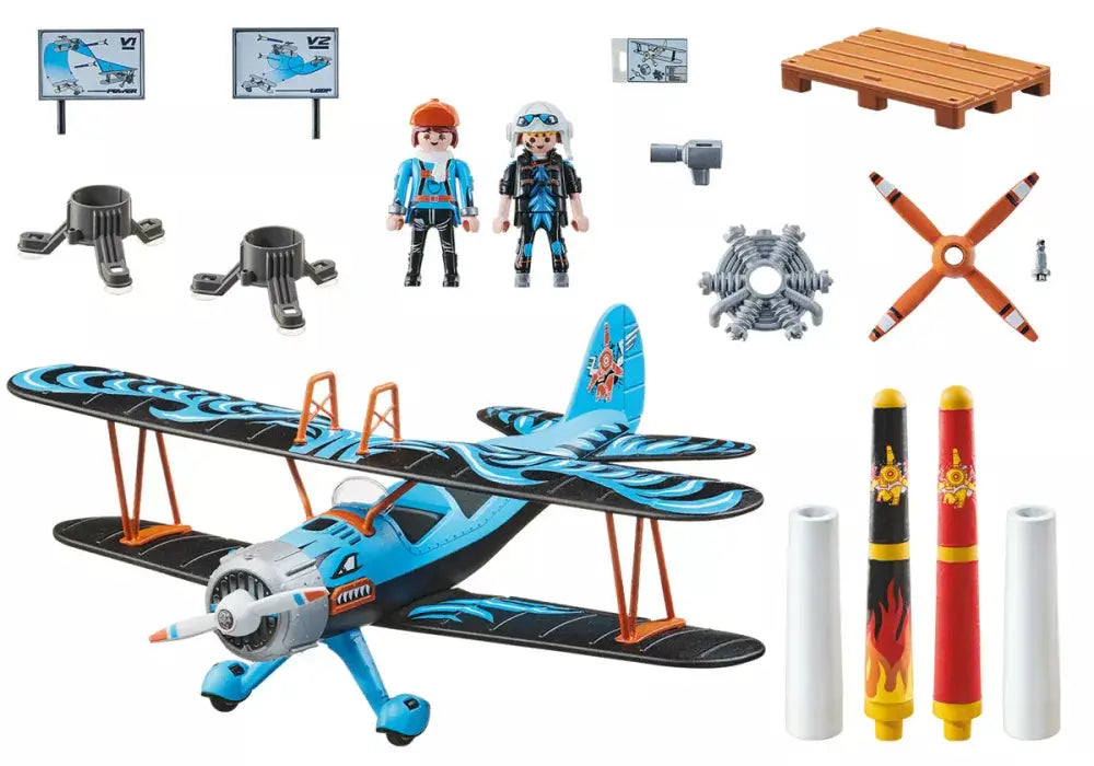 PLAYMOBIL Stunt Show 70831 : Air Stuntshow Biplan "Phénix" Play Again
