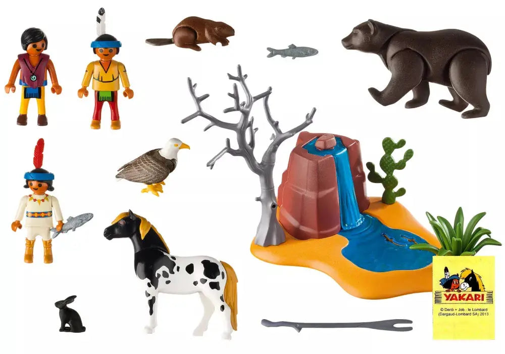 PLAYMOBIL Western 5252 : Enfants indiens avec animaux (Yakari) Play Again