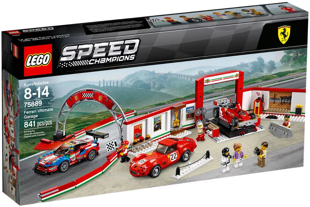 Boîte LEGO Speed Champions 75889 Le stand Ferrari (Ferrari Ultimate Garage), face avant