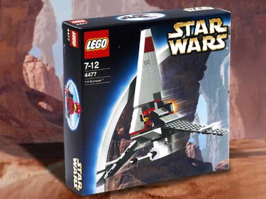 Boîte LEGO Star Wars 4477 T-16 Skyhopper sur fond de désert de Tatooine